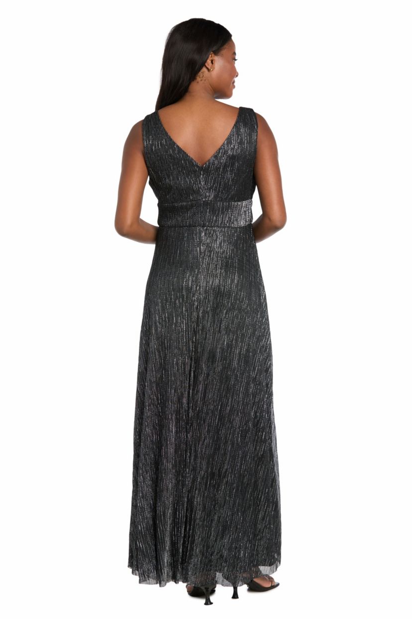 Long Metallic Crinkle Dress