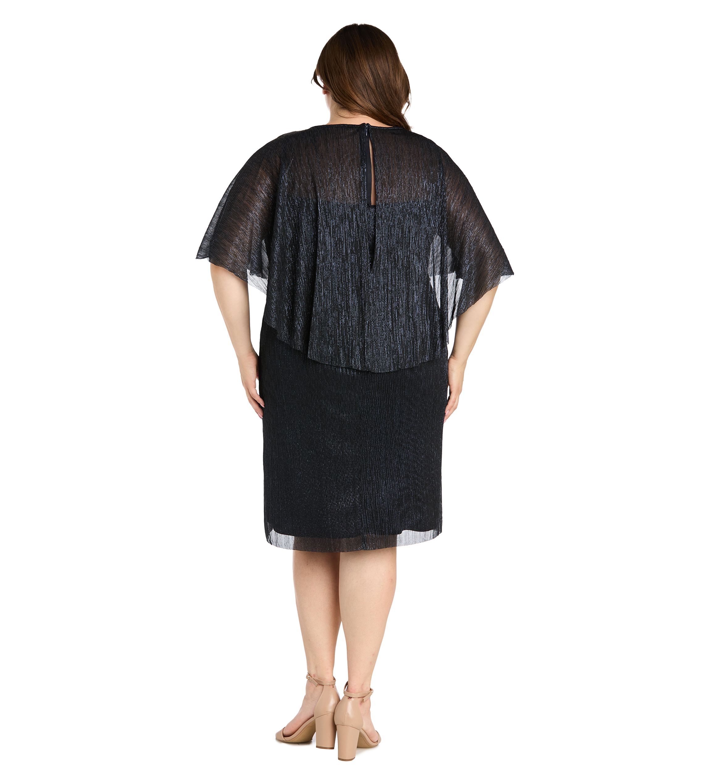 Plus Size Short Sleeve Crew Neck Chiffon Dress