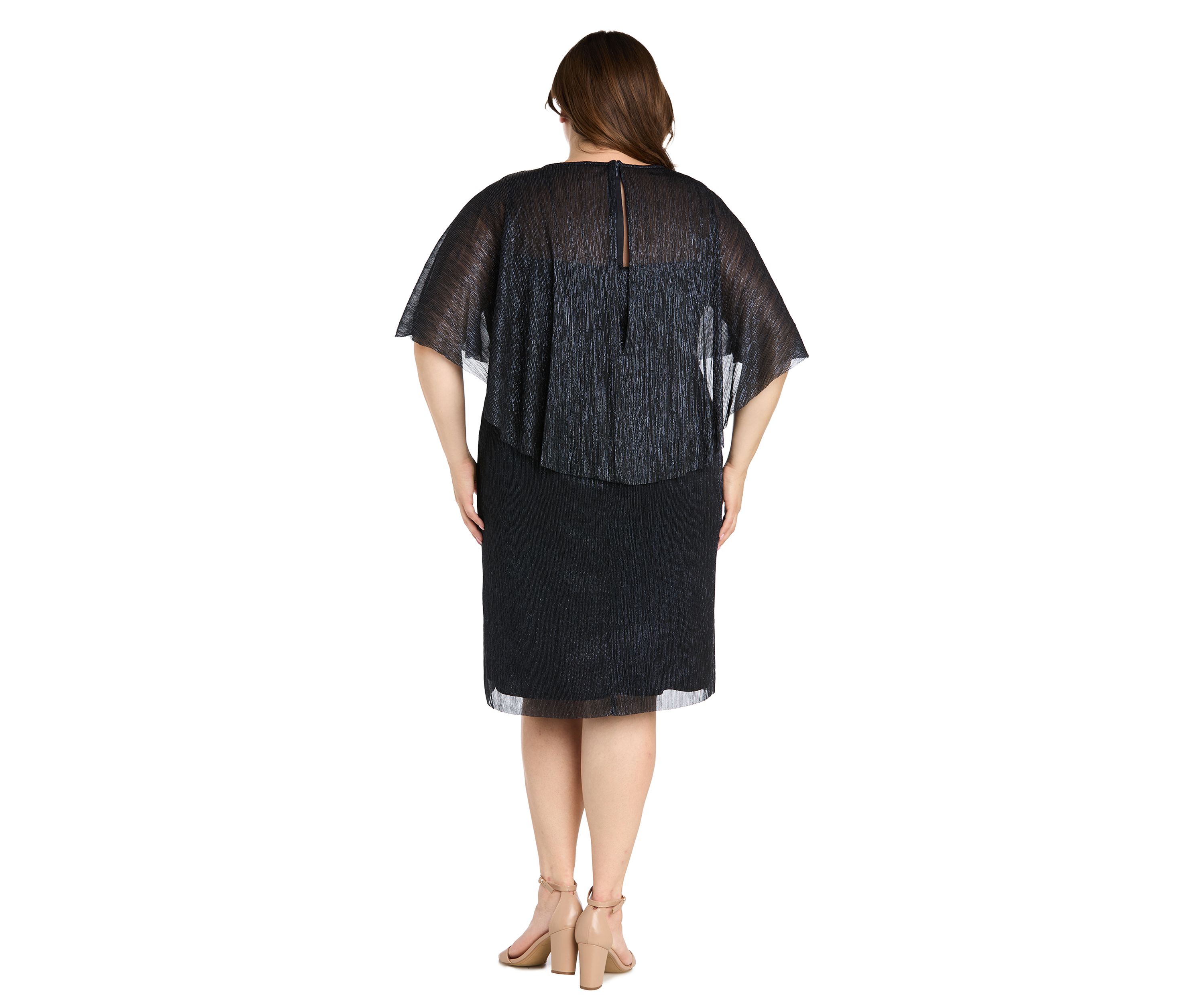 Plus Size Short Sleeve Crew Neck Chiffon Dress