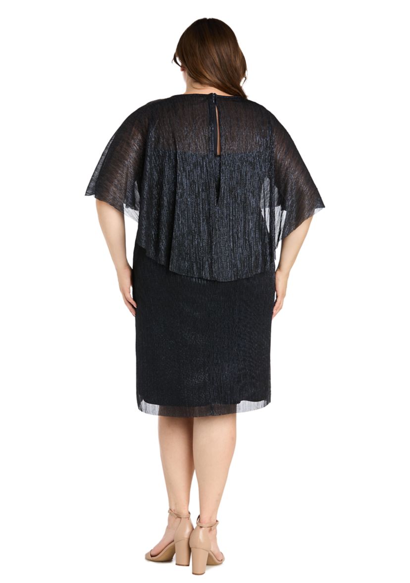 Plus Size Short Sleeve Crew Neck Chiffon Dress