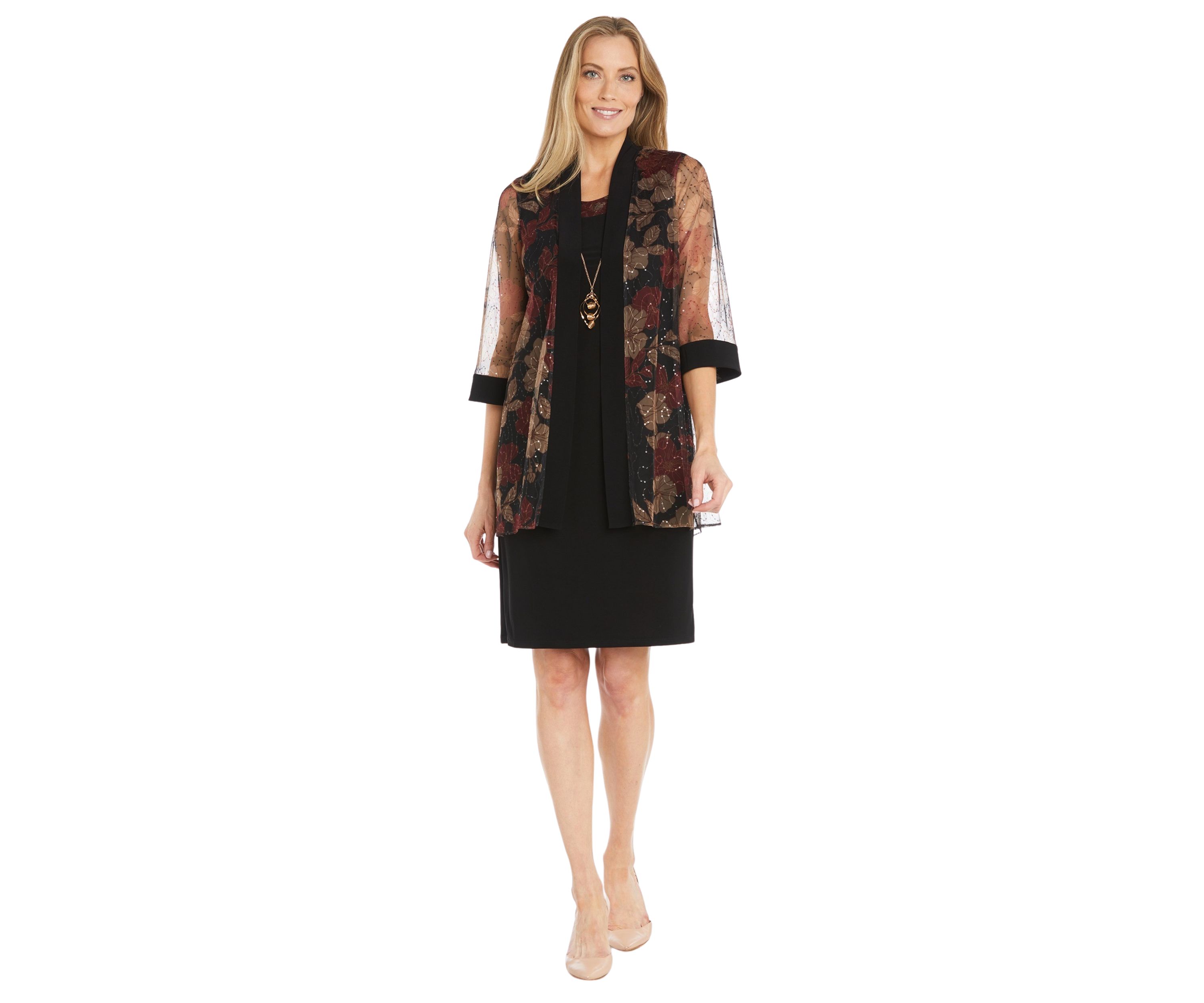 Womens Sequin Print Jacket Dress