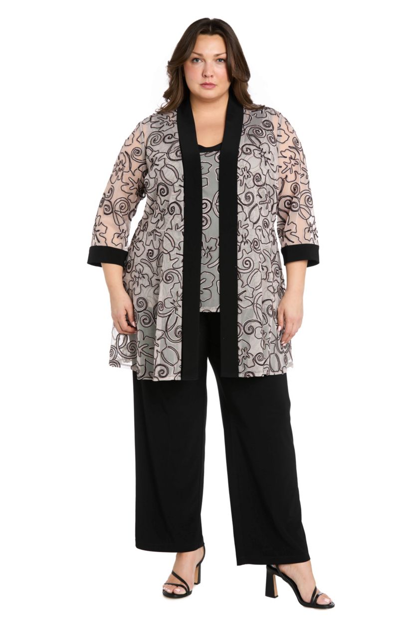 Womens 2pc Mock Embellished Two Tone Pant Set