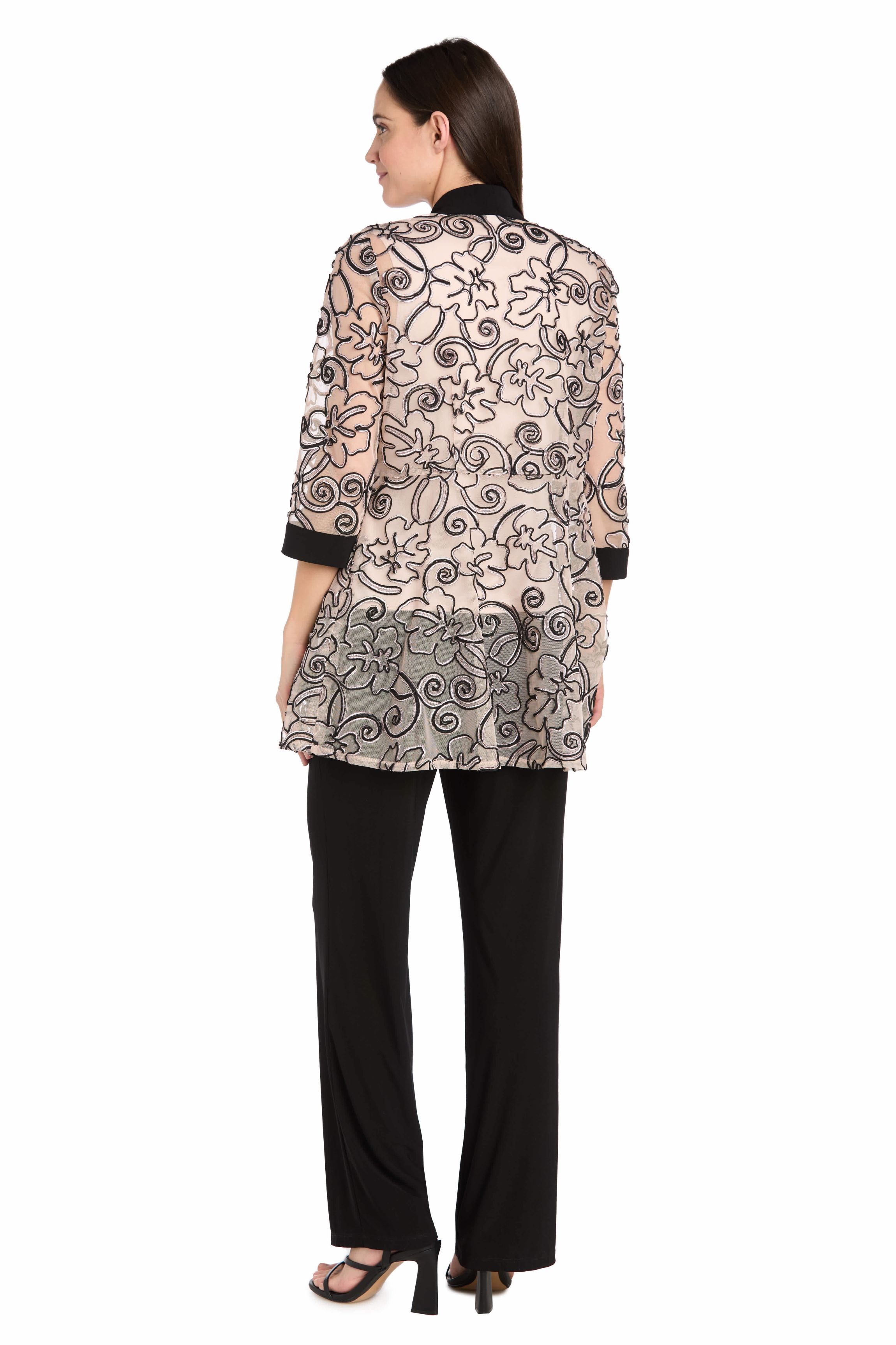 Missy 2pc Mock Embellished Two Tone Pant Set
