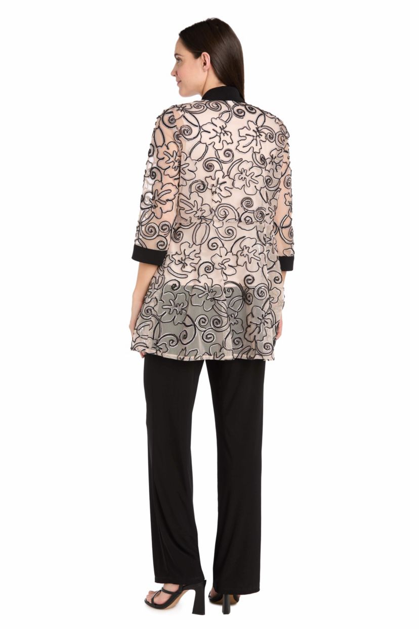 Missy 2pc Mock Embellished Two Tone Pant Set