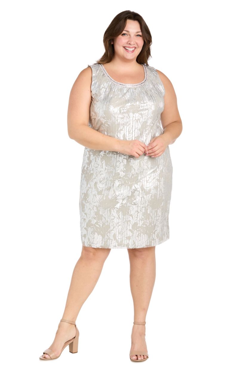 2pc Foil Matte Jacket Dress