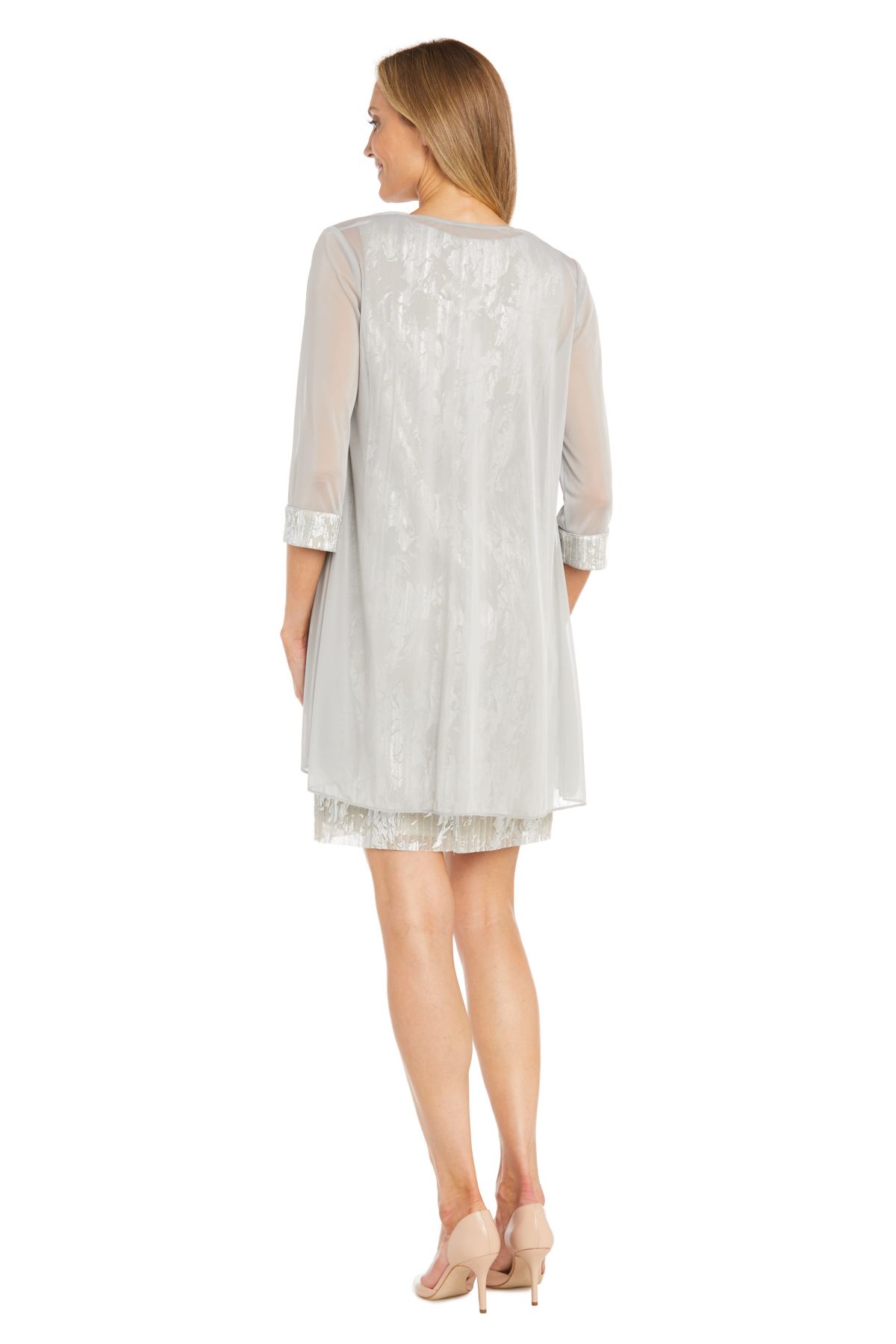 2pc Foil Matte Jacket Dress