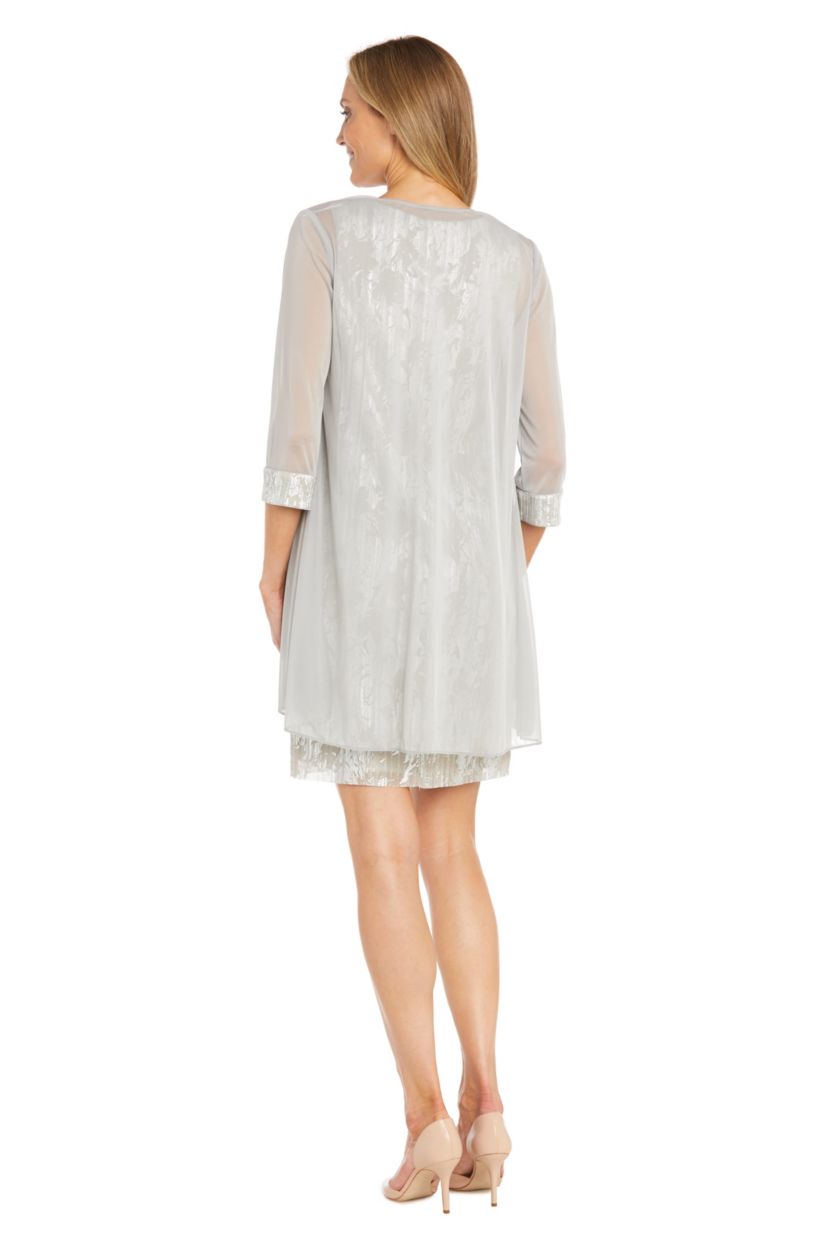 2pc Foil Matte Jacket Dress