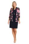 2Pc Printed Jacket Dress with Detachable Necklace