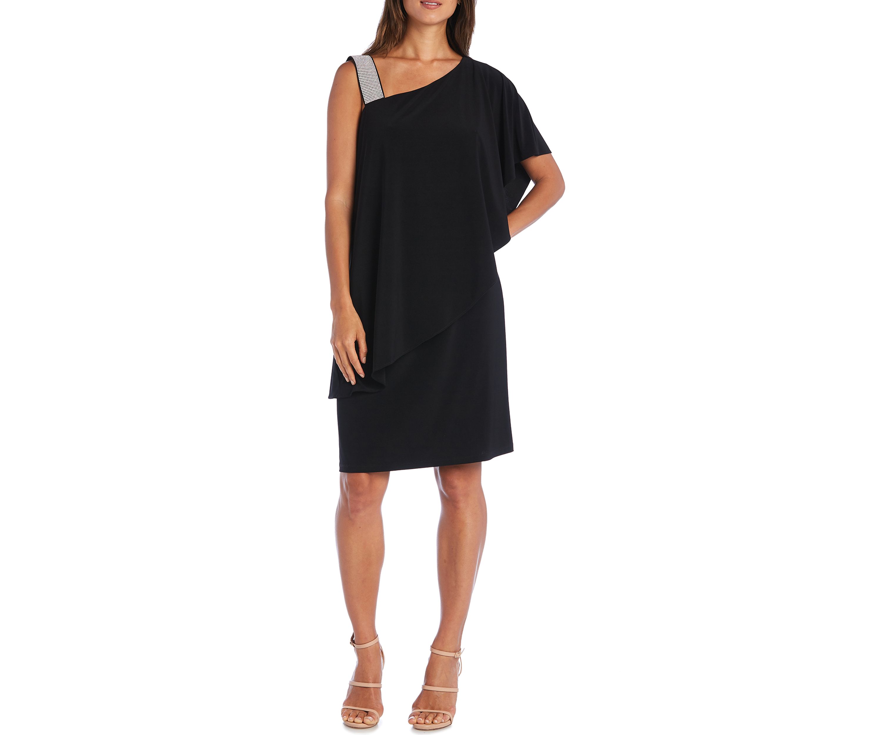 Womens Asymmetric Knee-Length Dress
