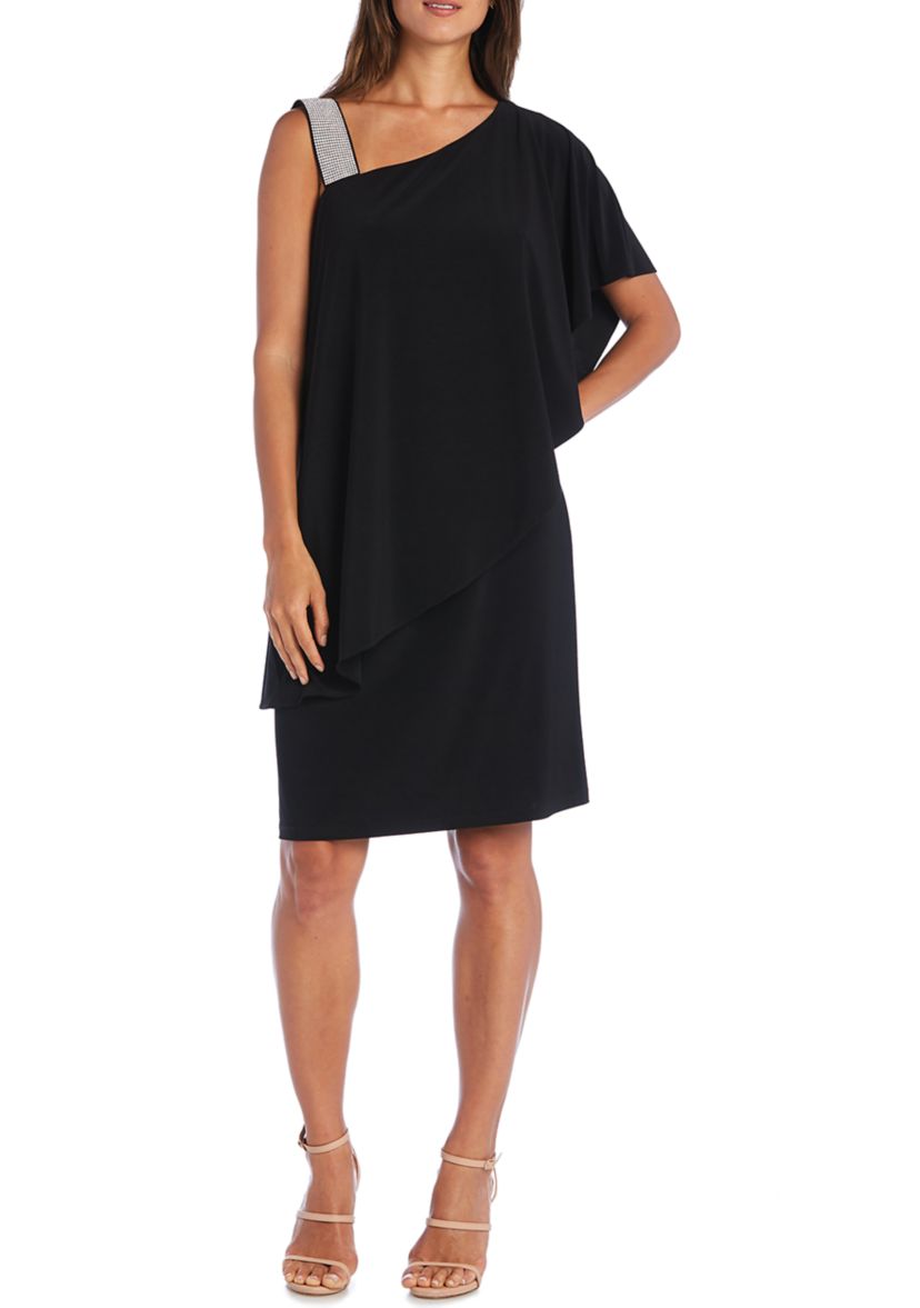 Womens Asymmetric Knee-Length Dress