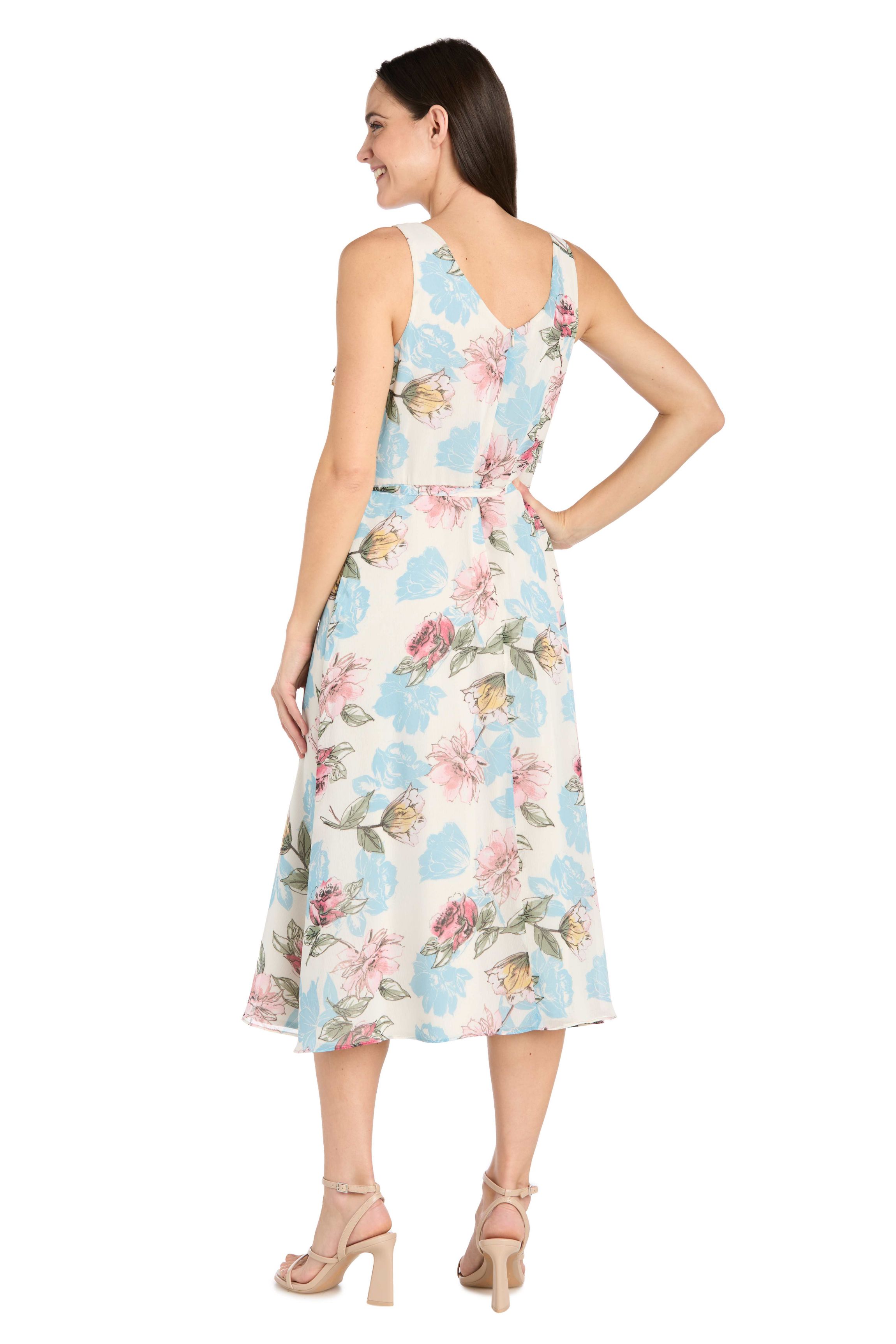 1Pc Printed Chiffon Tiered Bodice Dress