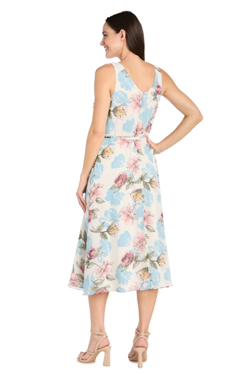 1Pc Printed Chiffon Tiered Bodice Dress