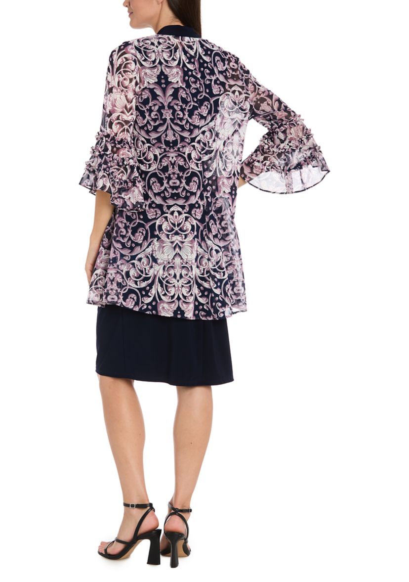 Womens Printed Mesh Jacket Set