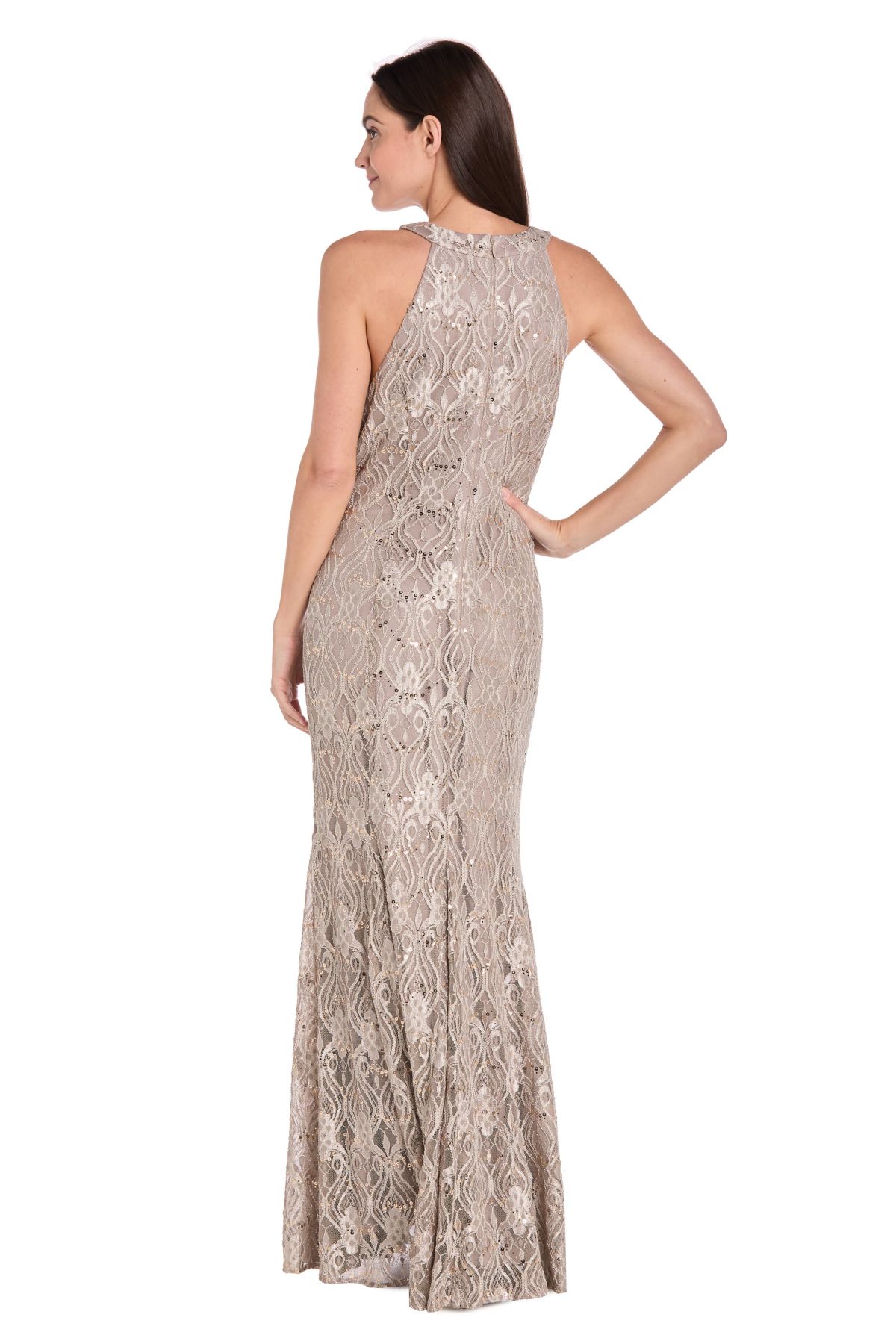 Long Glitter Lace Dress