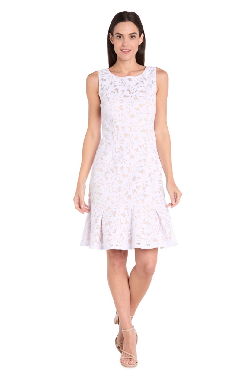 1Pc Laser Cut Out Flounce Dress