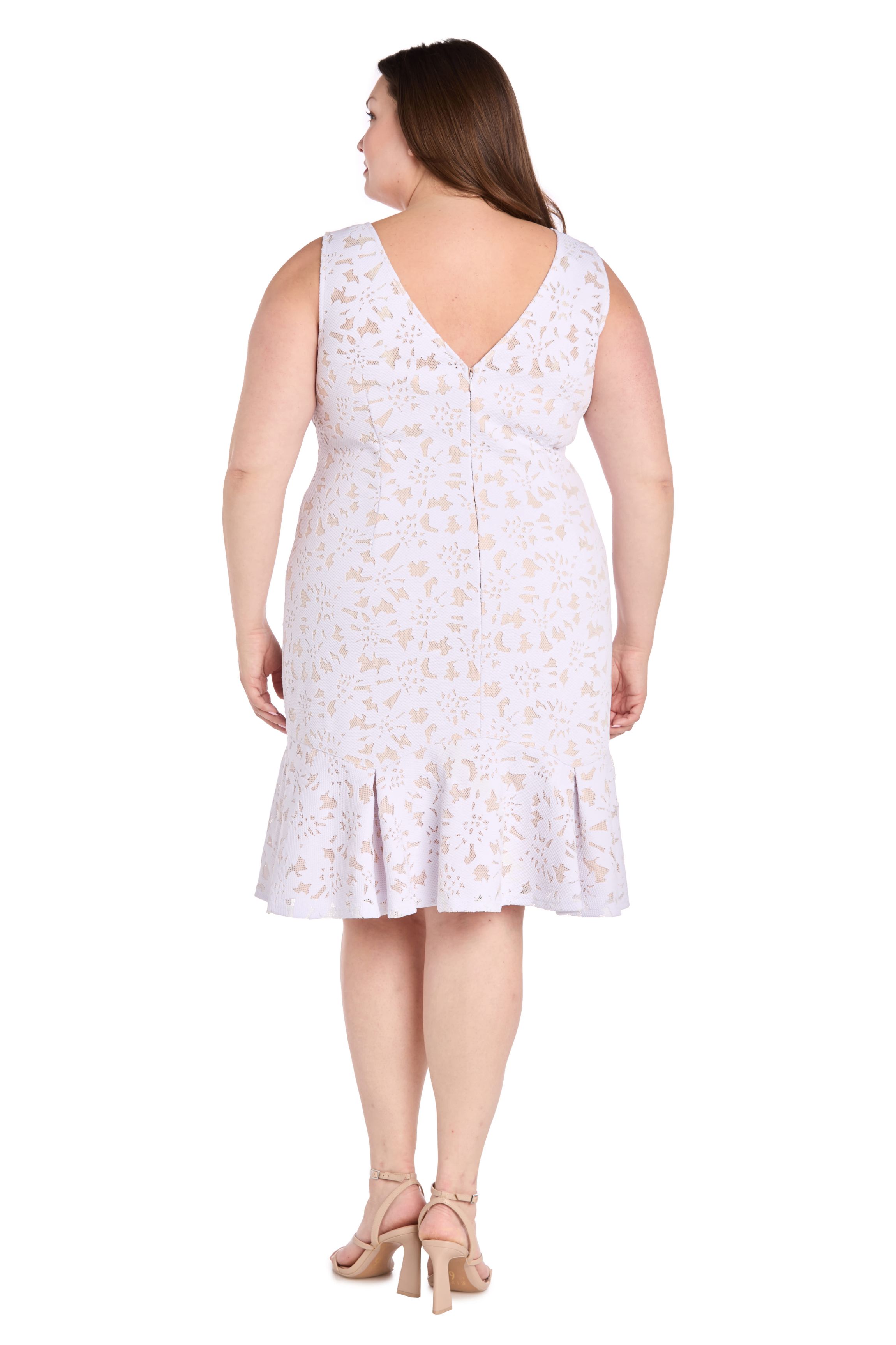 1Pc Laser Cut Out Flounce Dress