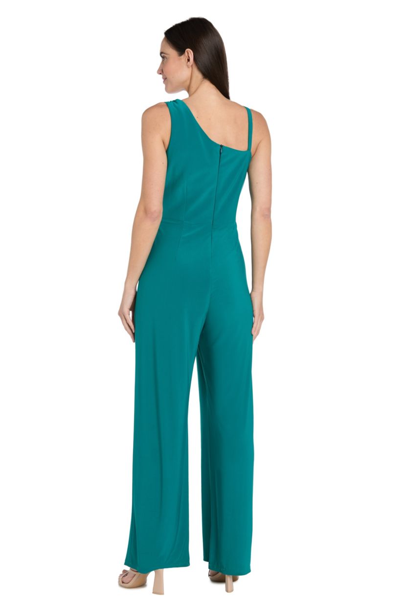 1Pc Tunic One Shoulder Jumpsuit with Buckle