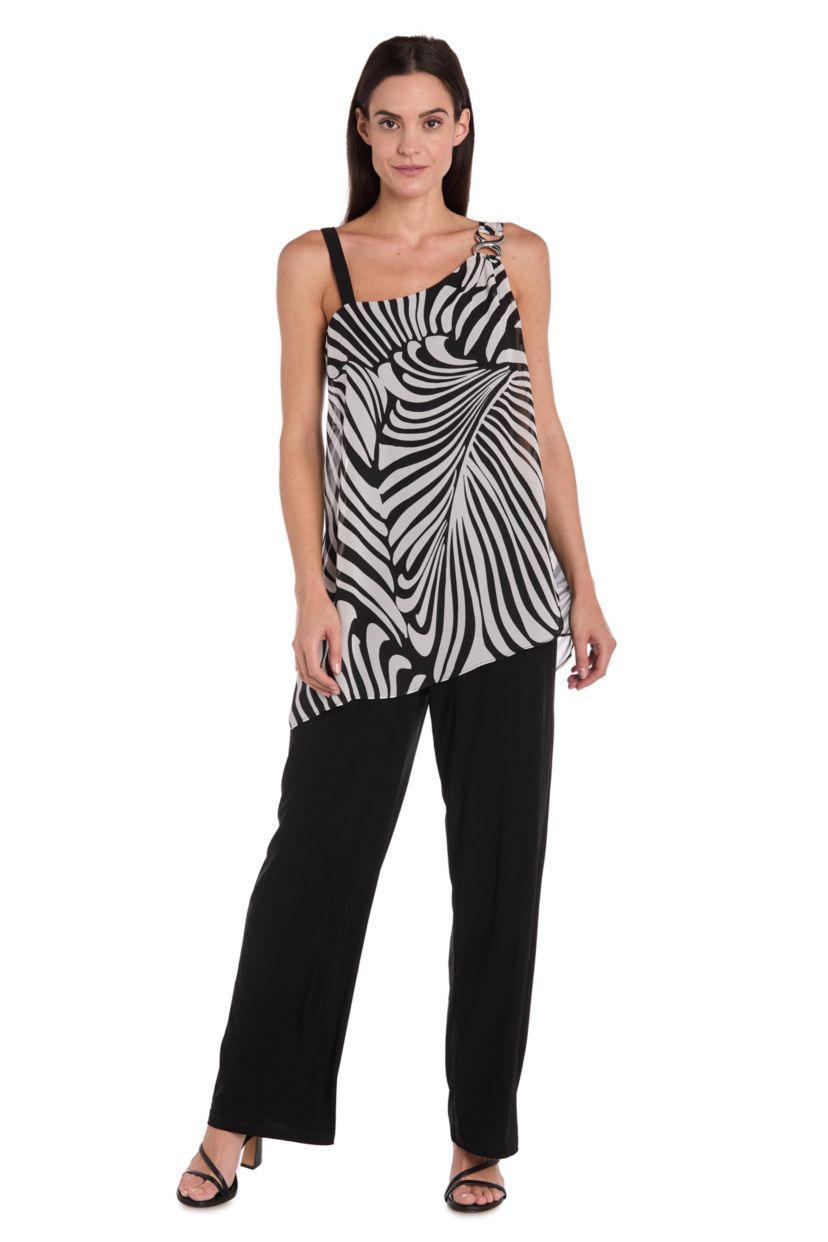 Petite 1Pc One Shoulder Printed Jumpsuit