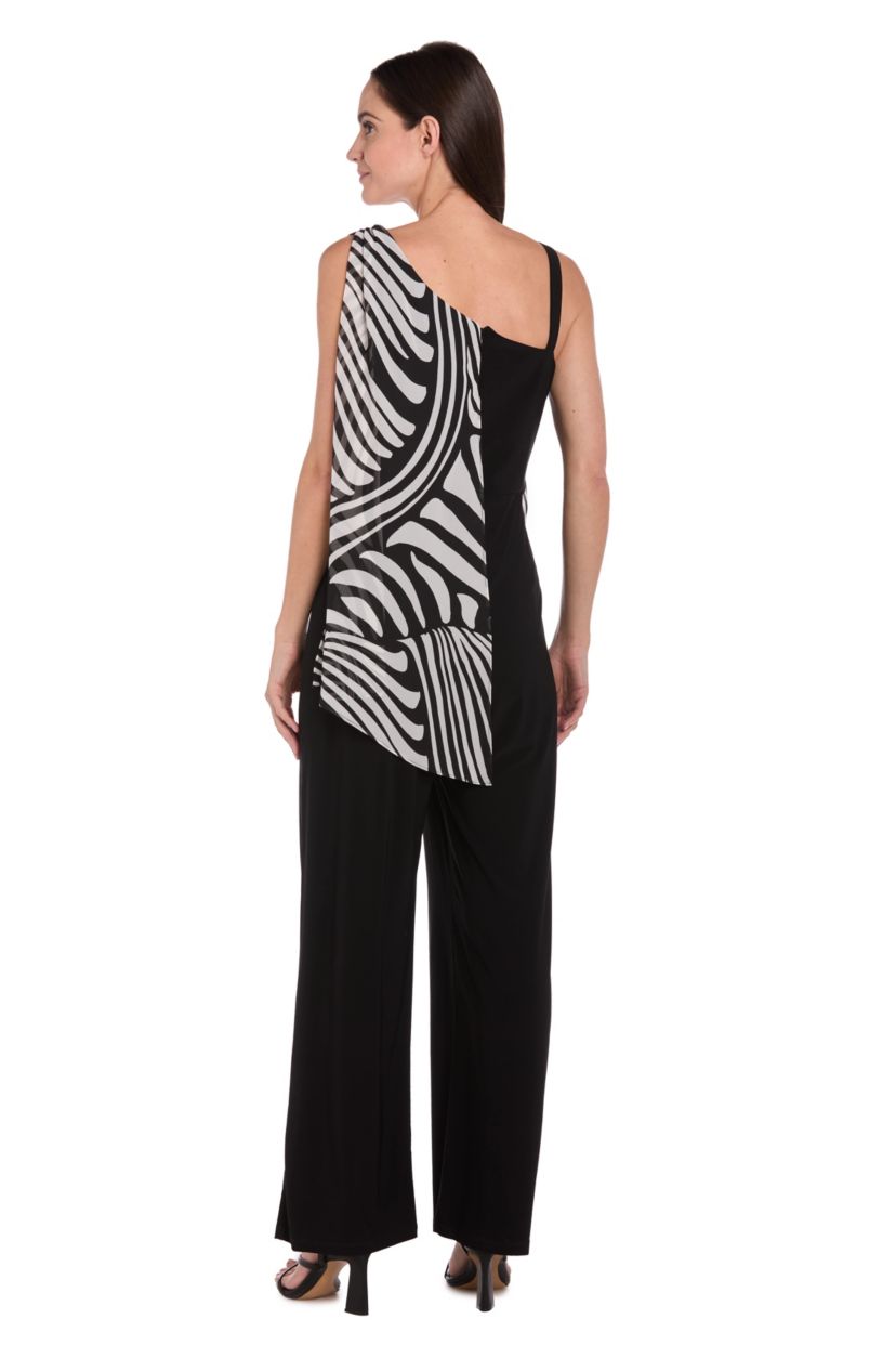 Petite 1Pc One Shoulder Printed Jumpsuit