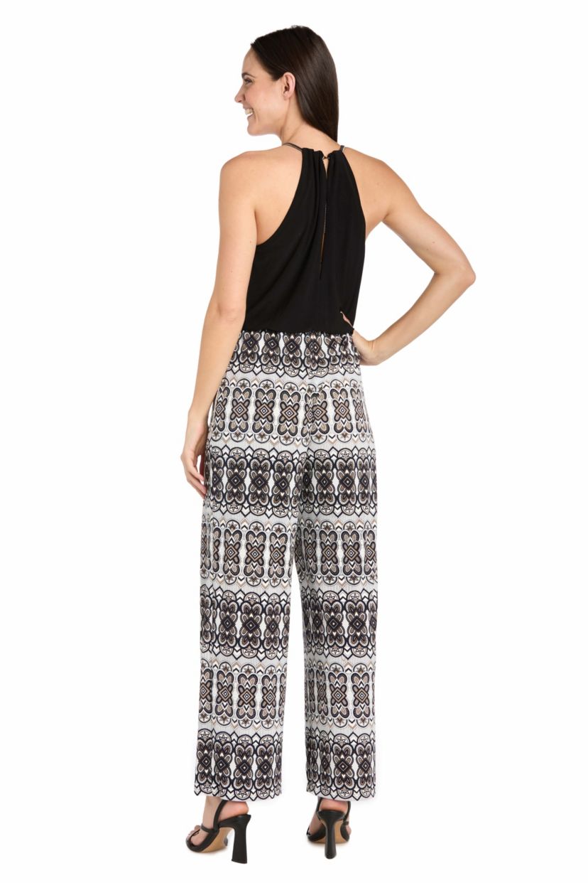 Missy 1Pc Mixed Media Blouson Jumpsuit