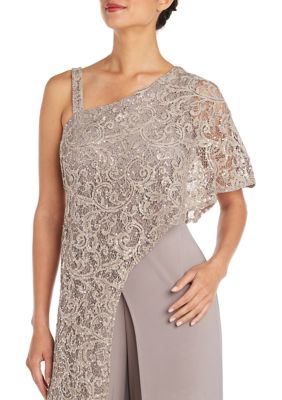 Women's Embellished Sequin Lace Caplet Jumpsuit with Straps