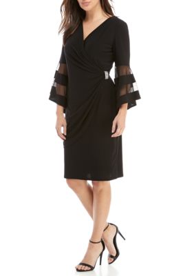 Women's Illusion Bell Sleeve Dress