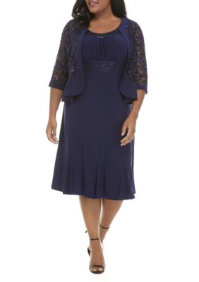 R & M Richards Plus Size Lace Jacket Dress | belk