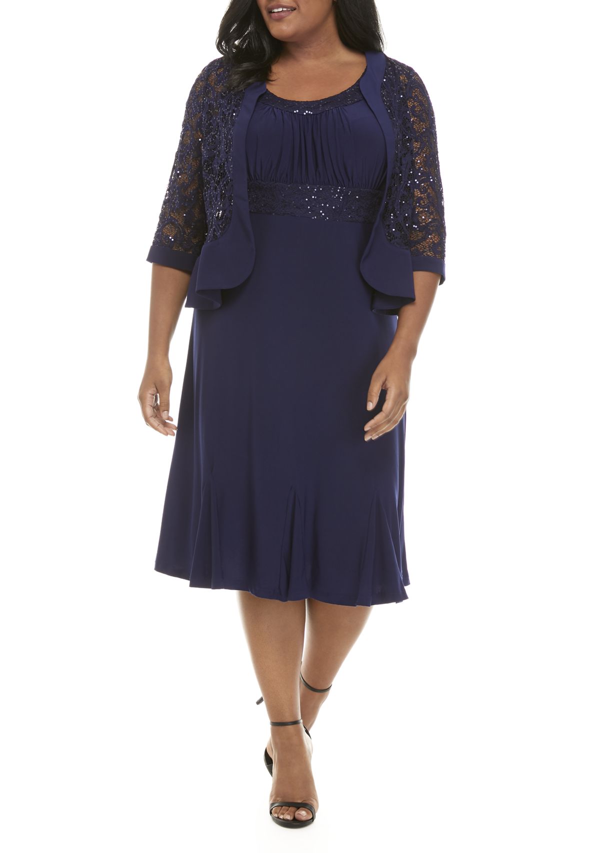 Plus Size Lace Jacket Dress