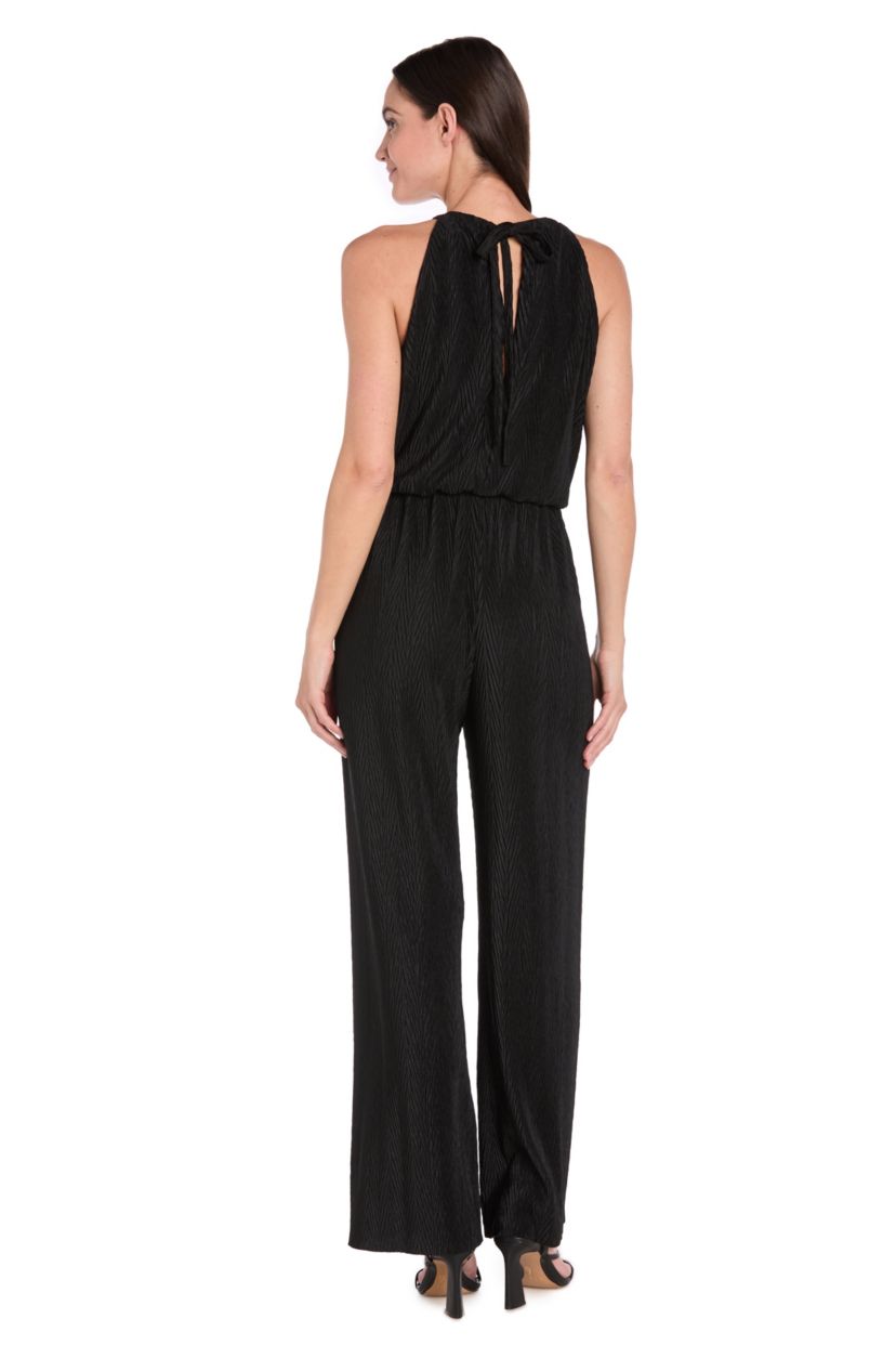 Missy 1Pc Herringbone Jumpsuit with Necklace