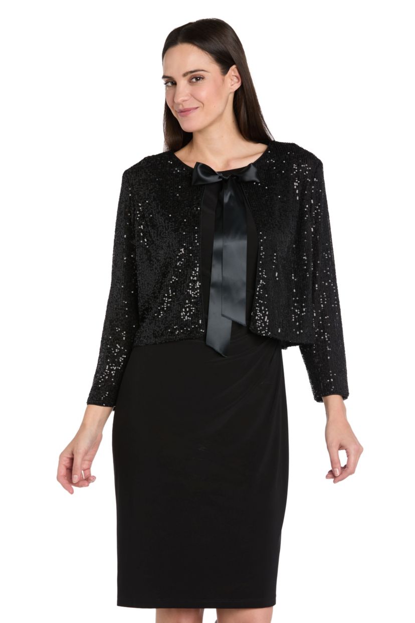 Sequin Jacket with Bow