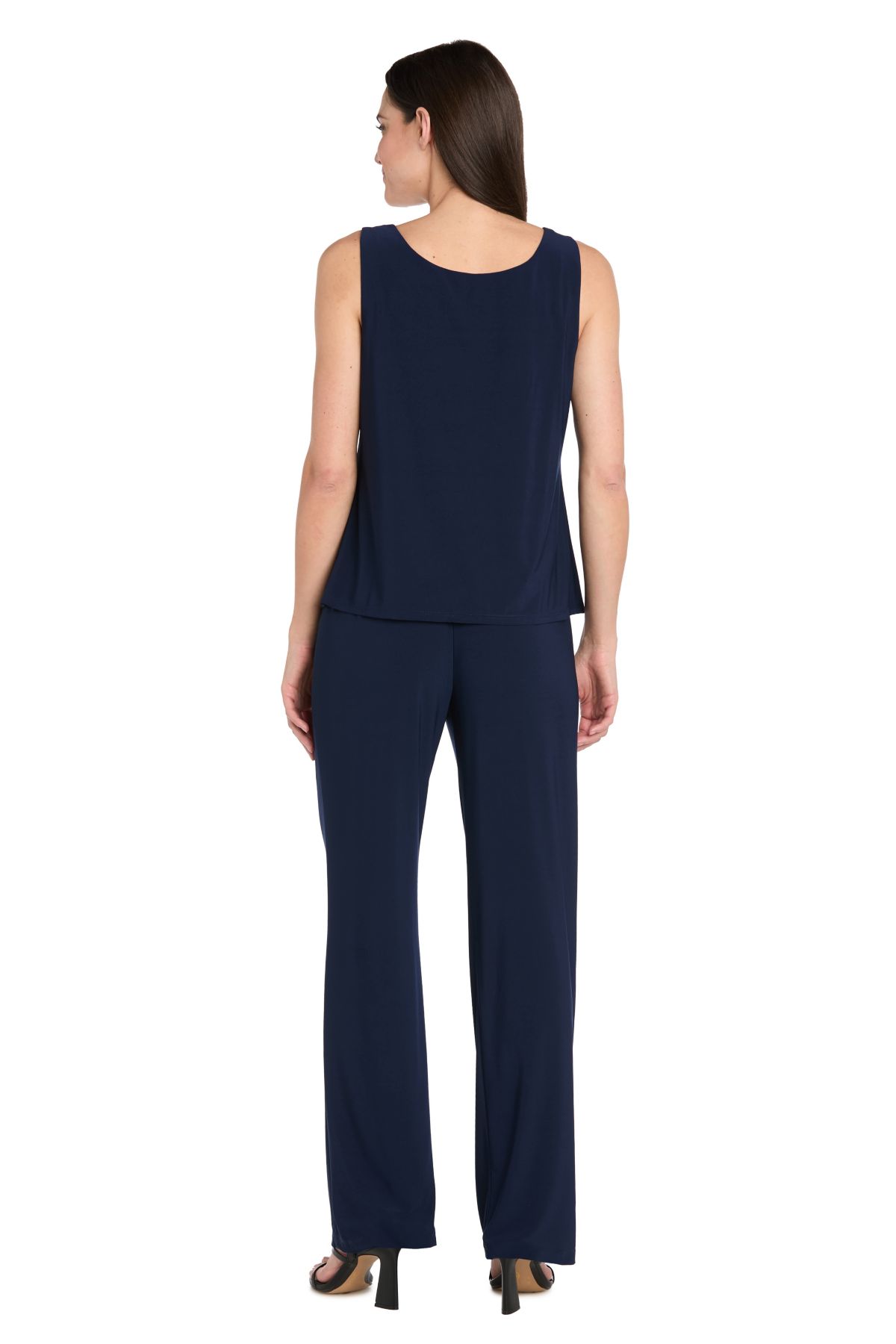 Pantsuit with Contrast Soutache Floral Jacket