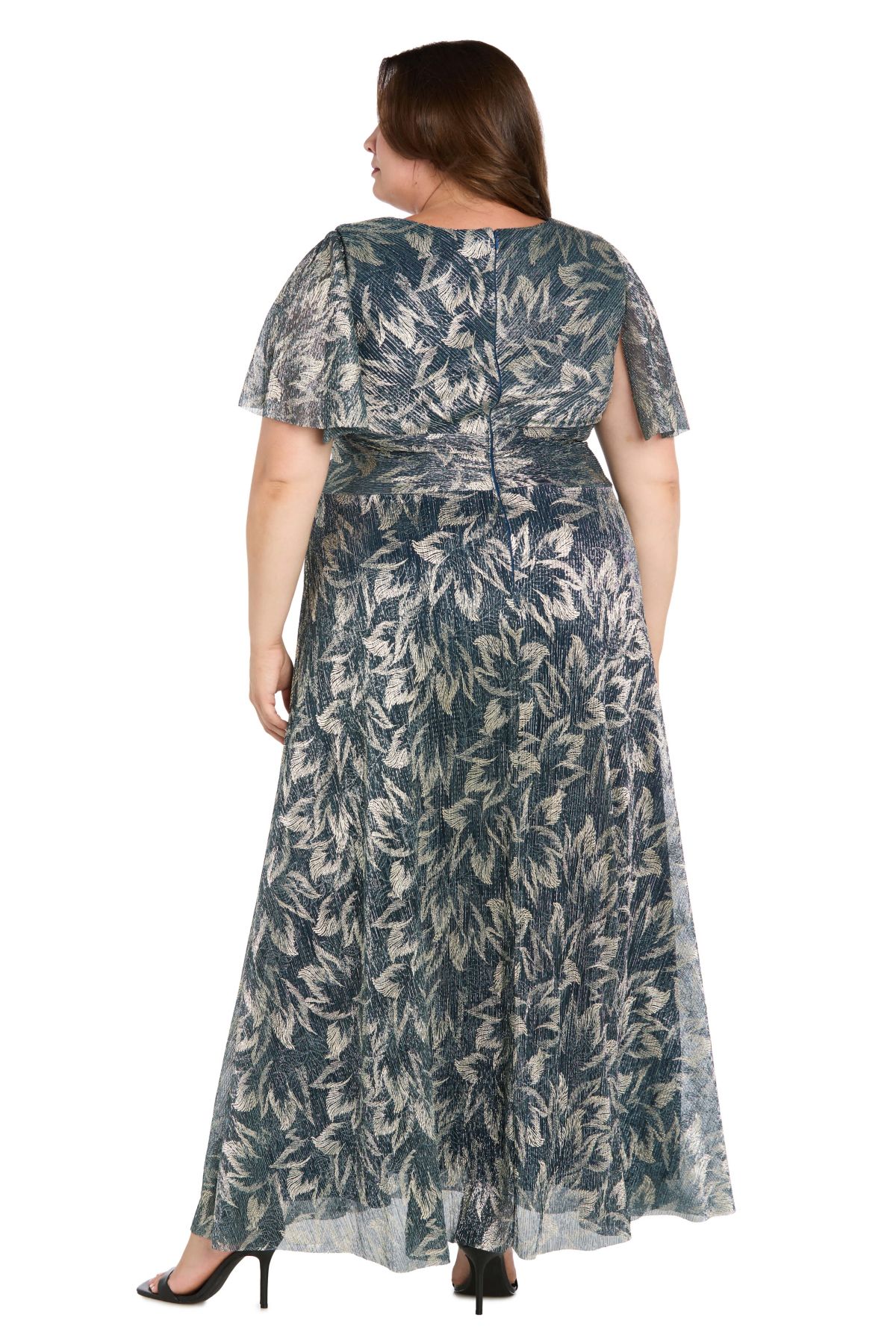 Long Metallic Printed Dress