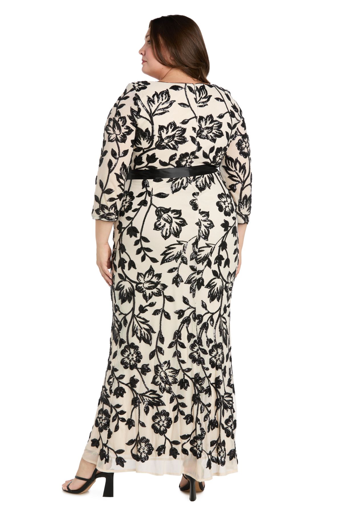 Long Floral Beaded Dress