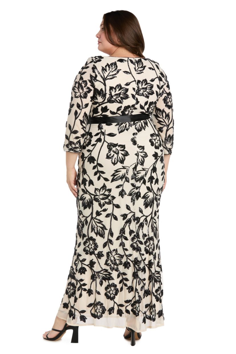 Long Floral Beaded Dress