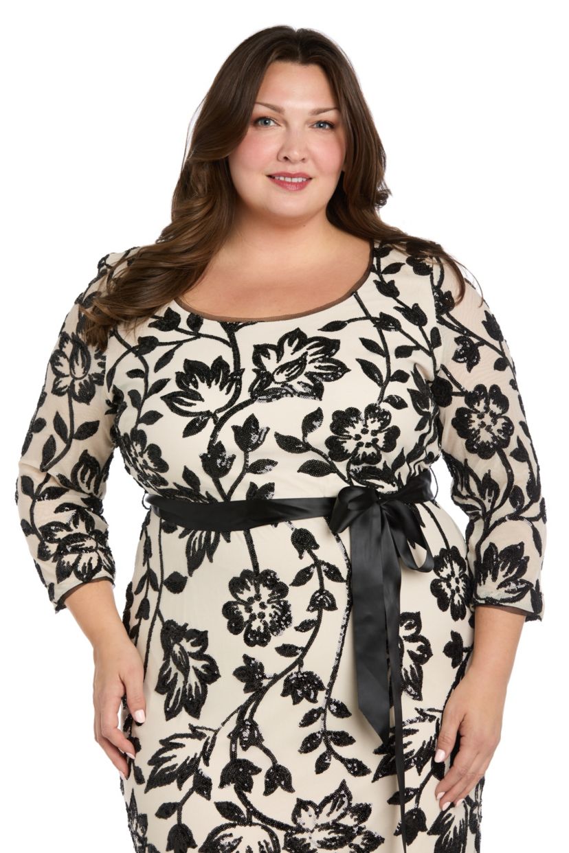 Long Floral Beaded Dress