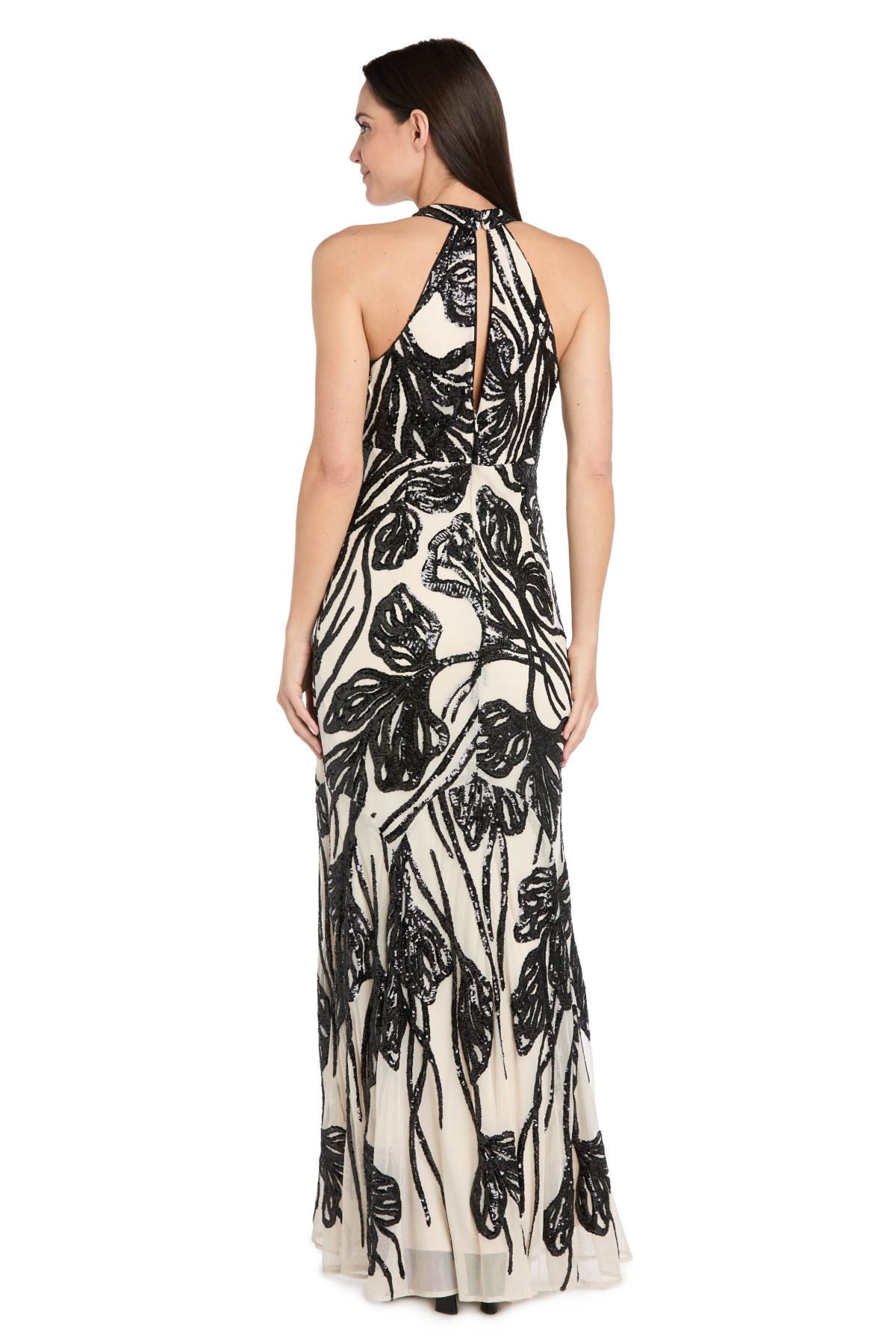 Long Beaded Halter Dress