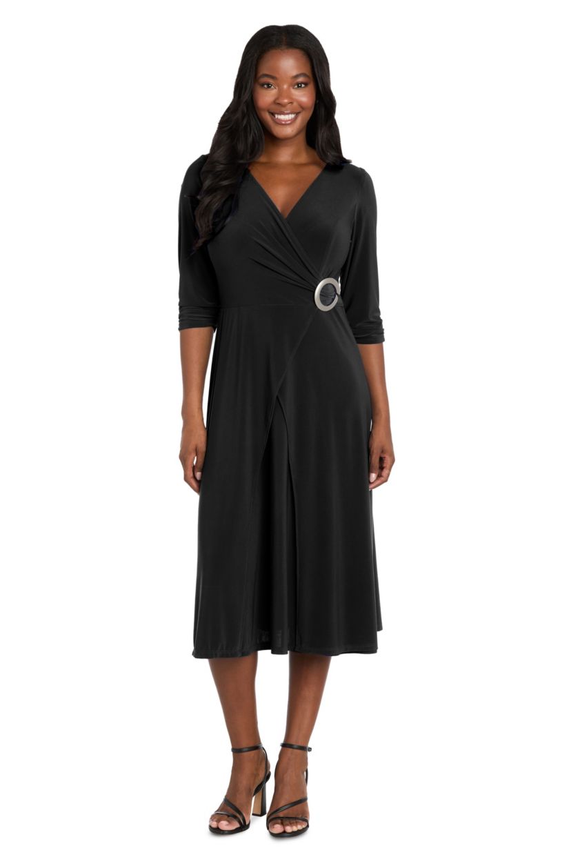 slim fit dress slacks Isadora Wrap Style Midi Dress A-Line Sleeveless main image 0
