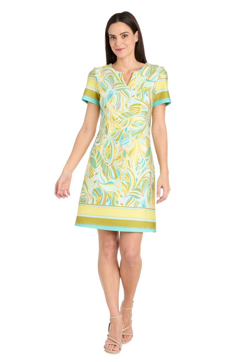 Missy 1Pc Short Sleeve Printed Sheath Dress