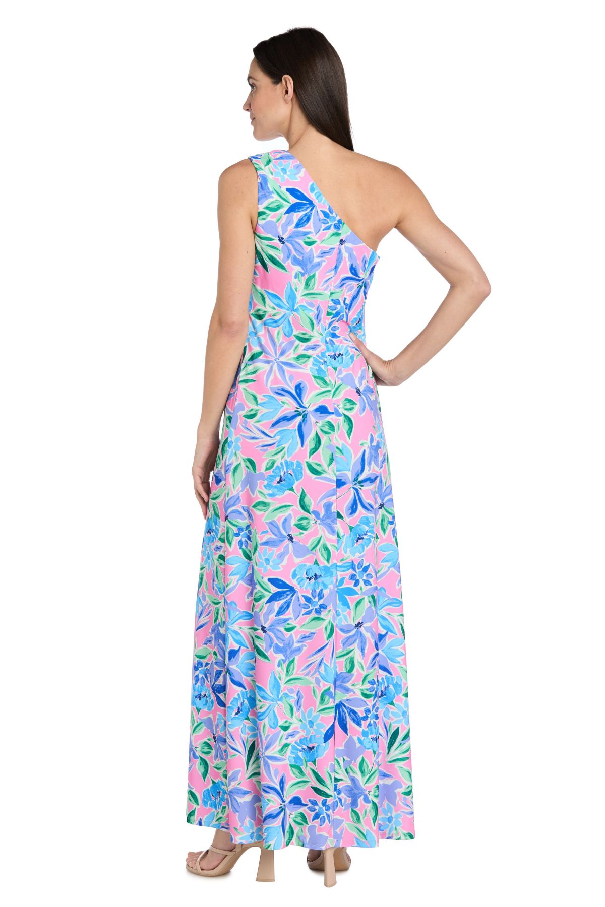 Missy 1Pc Printed One Shoulder Maxi Dress