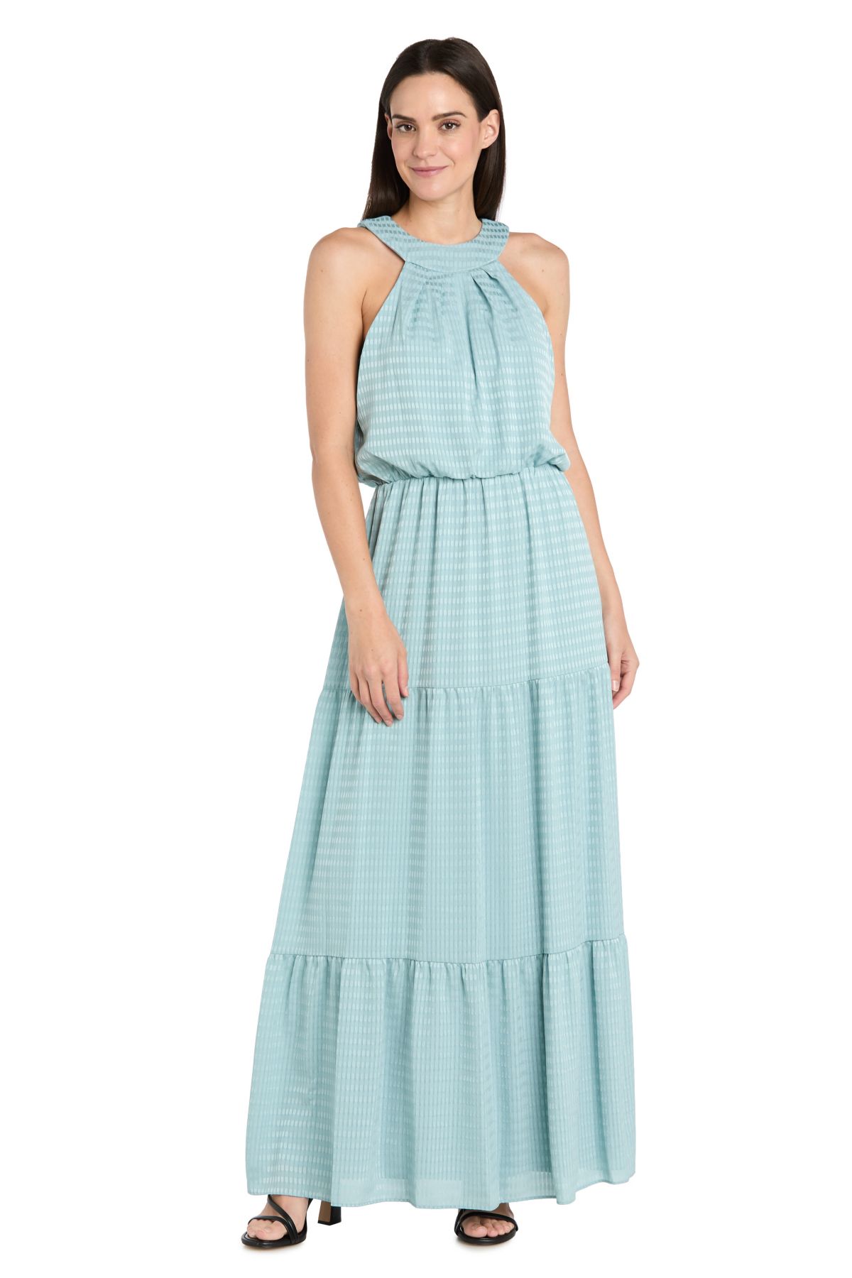 Missy 1Pc Halter Maxi Dress with Tiered Skirt