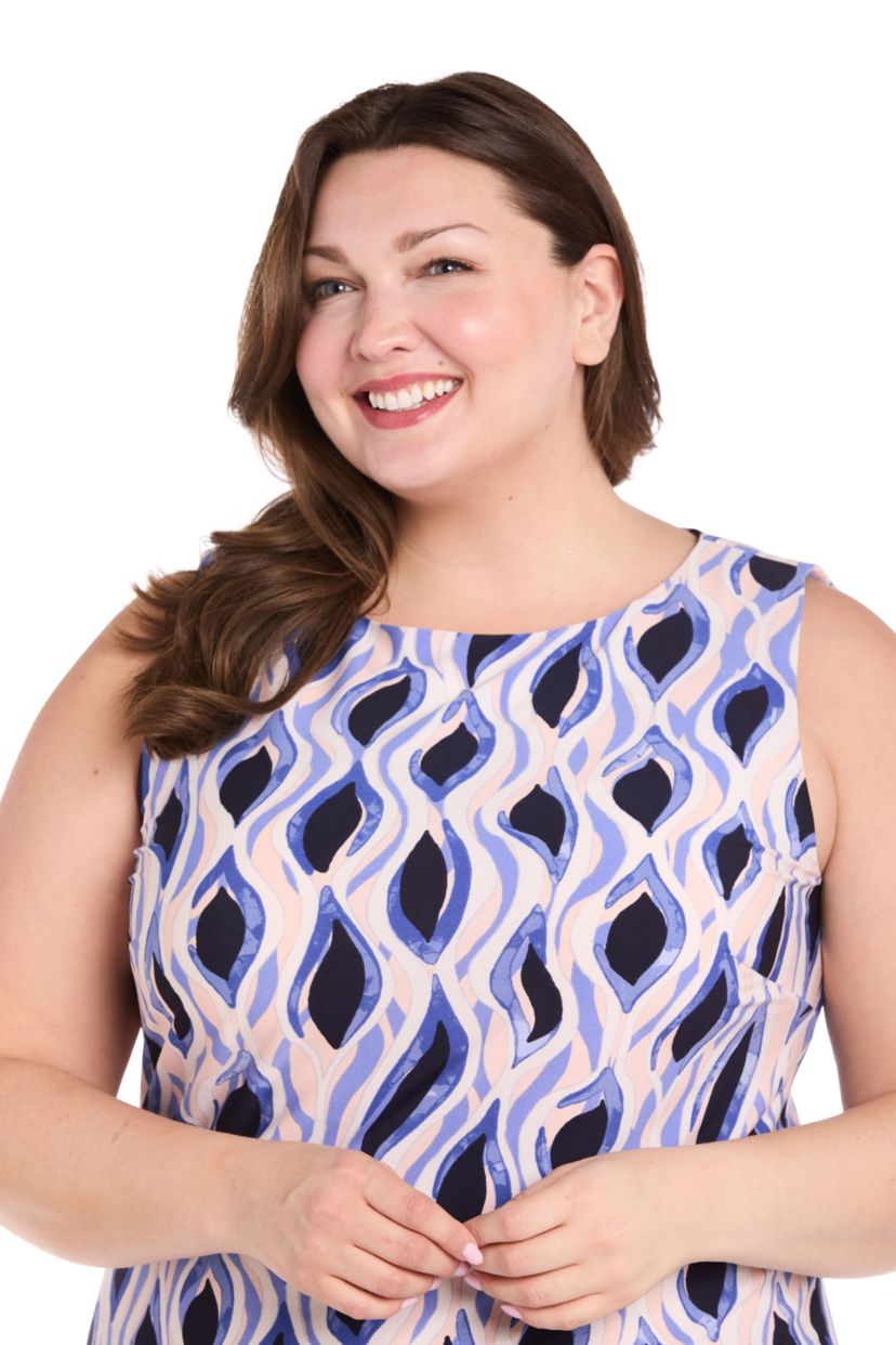 Womens 1Pc Sleeveless Printed A-Line Dress