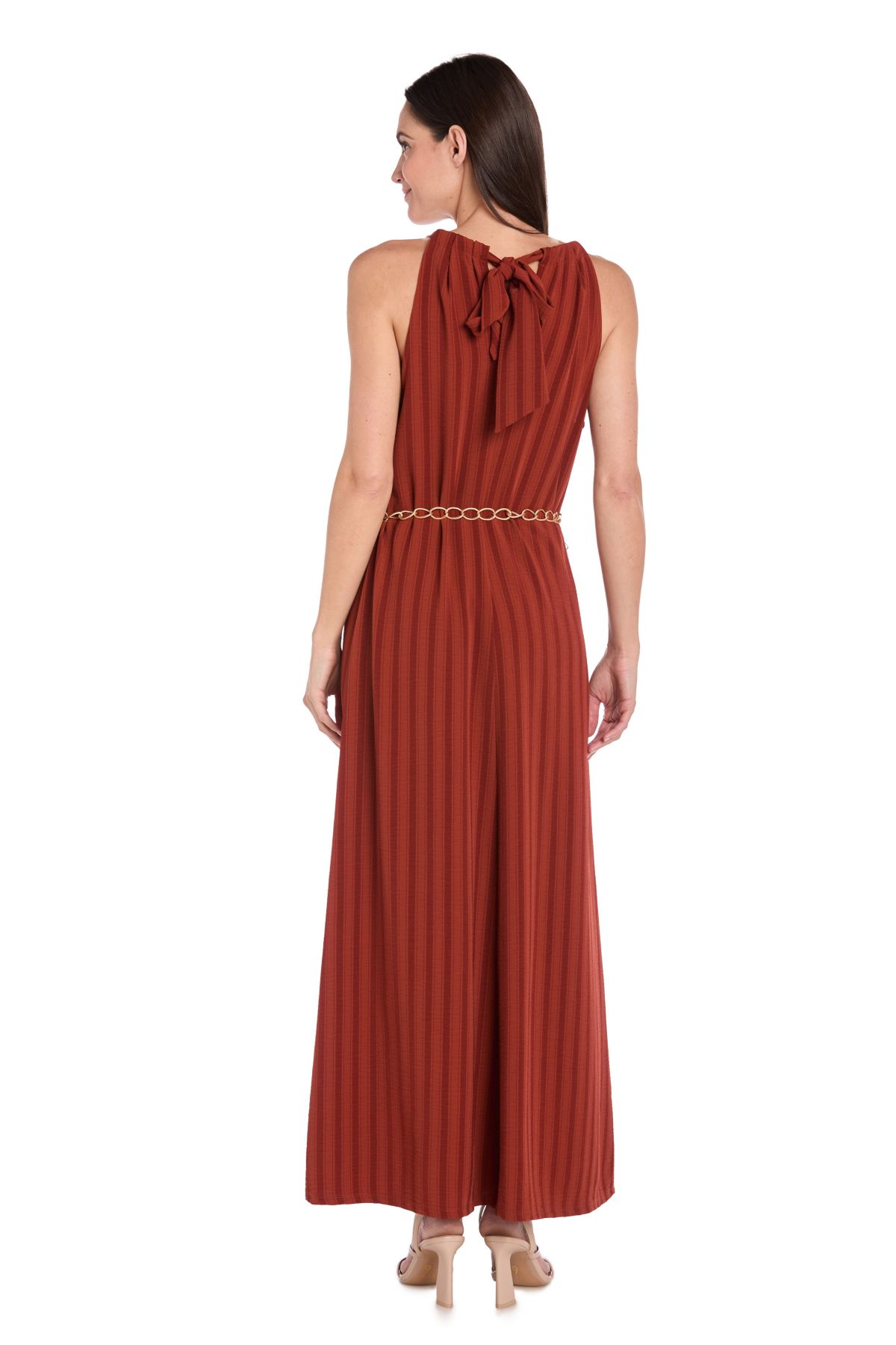 Missy 1Pc Textured Tank Dress with Chain Belt