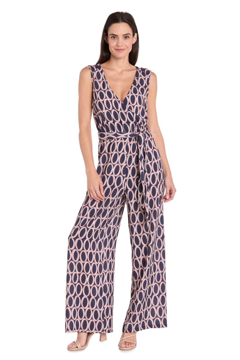 Missy 1Pc Printed Jumpsuit with Self Belt