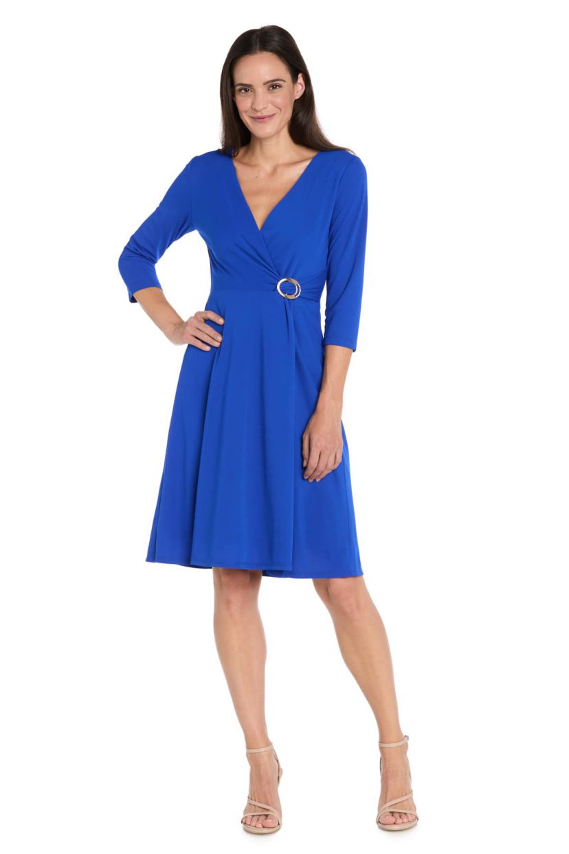 R & M Richards Women's Short Knit Wrap Dress, 18