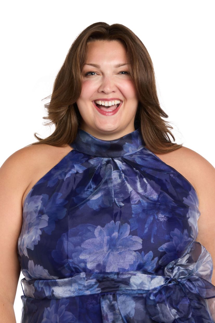 Printed Organza Hi-Lo Dress