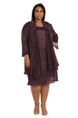 Plus Crinkle Knit Jacket Dress