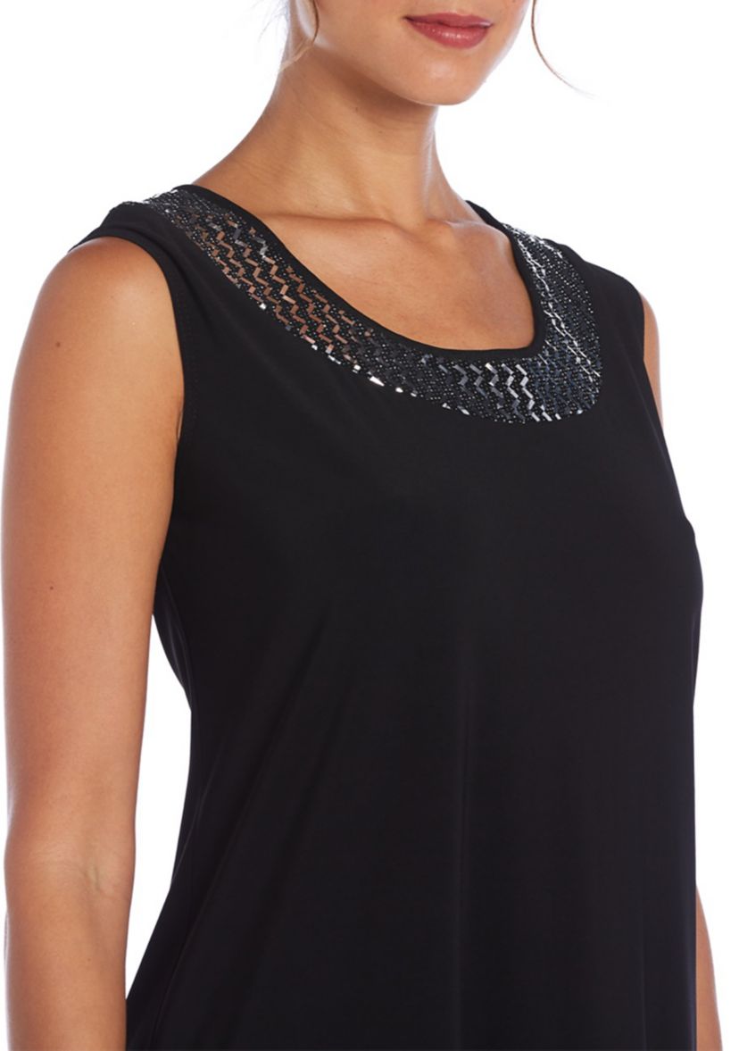 Womens 3/4 Sleeve Sequin Trim Jacket Dress