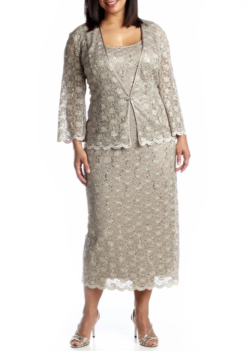 Plus Size Three-Quarter Sleeve Jacket Dress