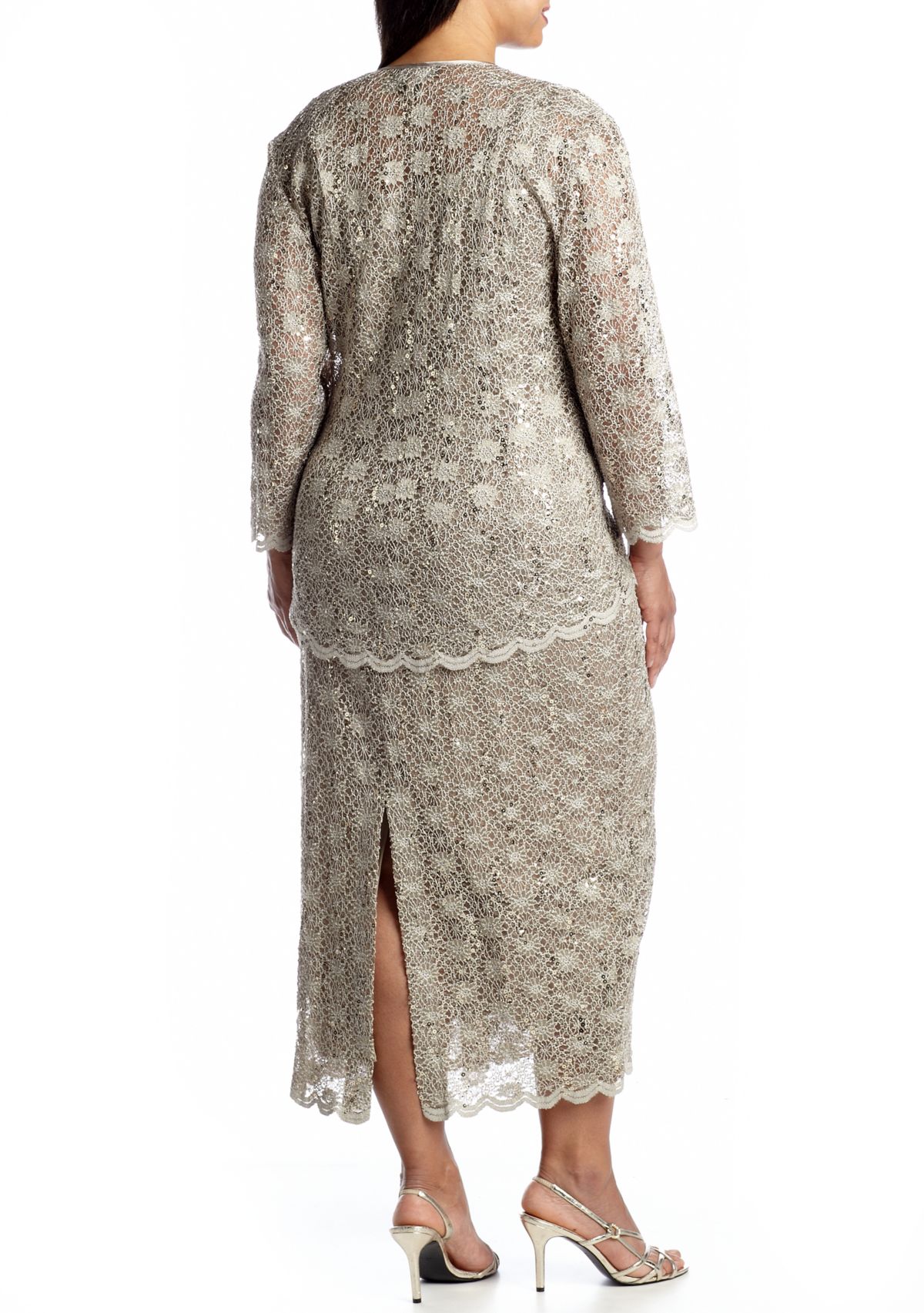 Plus Size Three-Quarter Sleeve Jacket Dress