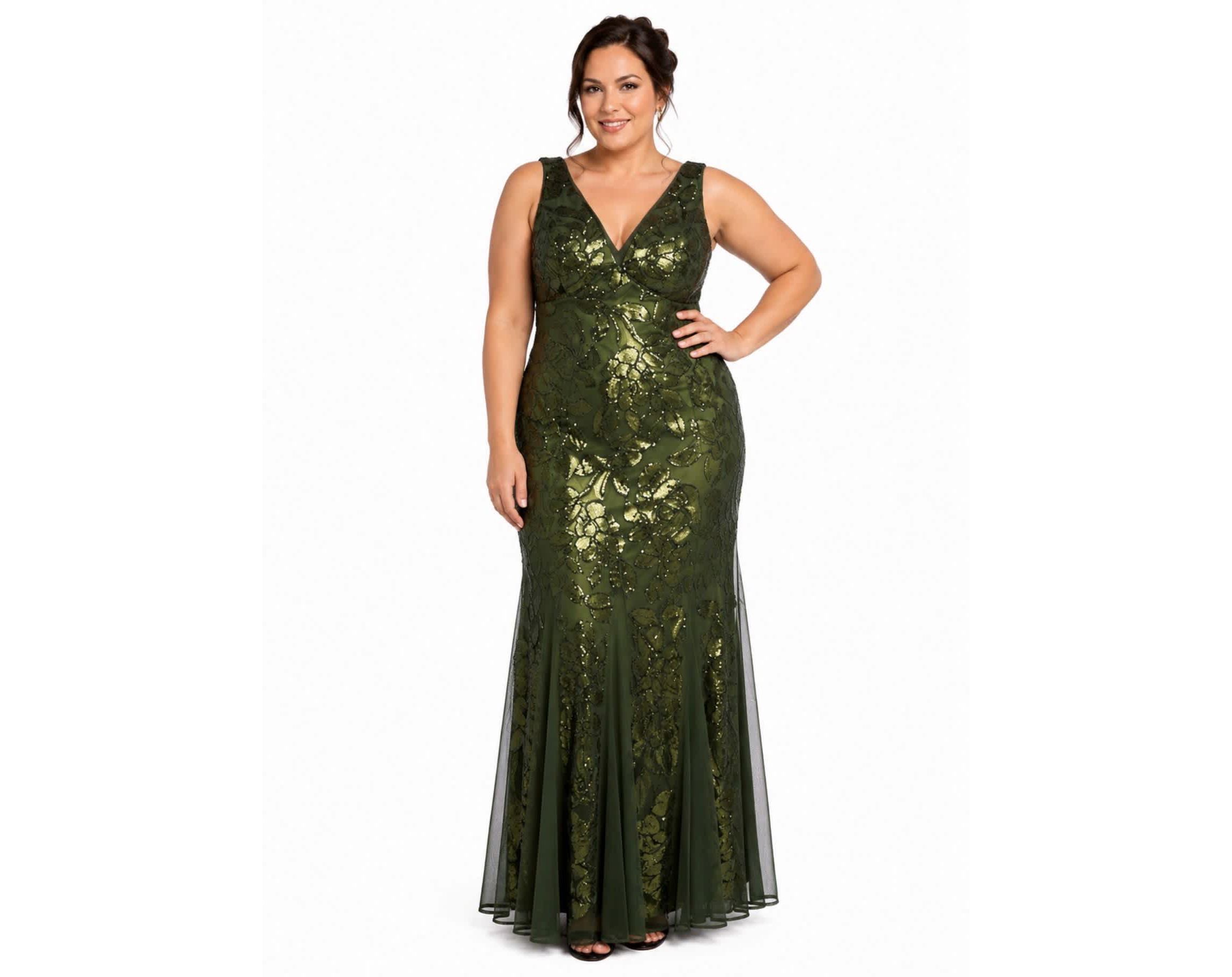 belk emerald green dress Women's Green Plus Size Dresses